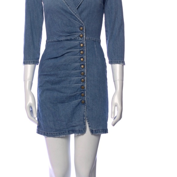 NWT retrofete Willa Mini Dress in Light Wash Denim Jean Long Sleeve XS extra sma - Picture 5 of 10